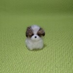 おちびシーズー ゴールド&ホワイト  パピー 羊毛フェルト