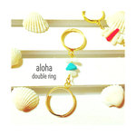 再入荷×4 double ring ターコイズ1☺︎