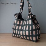 【kina375様ご予約】ミナペルホネン　ハンドメイドシャーリングバッグ(sora check,green)