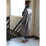 【お年玉SALE】後ギャザーのゆったりプルオーバーシャツ＊french linen 