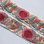 インド刺繍リボンᢂローズシルクリボン【ローズ】インド刺繍/刺繍リボン/リボン/シルクリボン/トリム/ブレード/ジャガードリボン/チロリアンテープ/レース/チュール