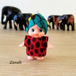 【タンザニアの子ども支援】キューピーストラップ　Luna