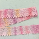 『桃色の砂糖菓子のレース』手染めトーションレース　約5センチ幅・1ｍ 