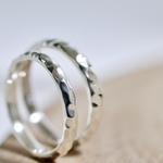 『miꪀᥲmo』銀の水面 ペアリング サイズ オーダーリング 2本セット SV925 シルバー 海  結婚指輪のオーロ