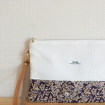 LIBERTYと帆布のクラッチバッグ