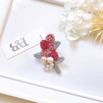 【受注生産】pinkミモザ ビーズ刺繍ミニブローチ