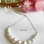 [卒業入学式＊結婚式】50㎝♡コットンパールのネックレス♡ホワイト＊silver