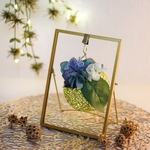 【アンティーク紫陽花のフラワーランタン】(ゴールド）スタンド付き