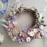 Jolie botanique＜Harumeki＞＊ハーフムーンリース＊プリザーブドフラワー＊お花＊ギフト＊結婚祝い＊新築祝い＊お誕生日祝い＊春