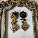 《2way》ヴィンテージボタンピアス・イヤリング