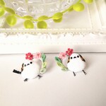再販☆シマエナガちゃんのリースピアス。