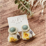 新作！再販ラスト1点◆yellow flowerインド刺繍ピアス/イヤリング2◆