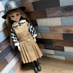 リカちゃん　服　ブラウス&ワンピース2点セット　ベージュ