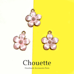 メタル チャーム 桜 花 金属 カン付き パーツ 3個入り ハンドメイド 手芸材料 pt-1758