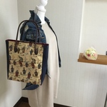 ハンドメイド・リメイク帯・トートバック・大きめ・お洒落・上品・c2