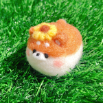 【羊毛フェルト】 しばいぬさんとひまわり🌻*･マスコット 【犬/柴犬/わんちゃん】