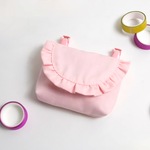（ミニサイズ）フリル 移動ポケット ピンク Kids