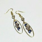 ☆フープ　&　スワロフスキー　ロング　ピアス☆　ロンデル付き