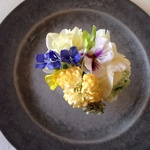 レモンイエローの花を集めたコサージュ＊spring head dress & corsage No.41