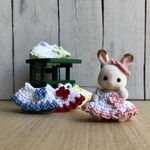 送料込☆シルバニア赤ちゃんドレス・ヘア飾り(ピンク)