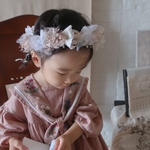 - 花 × 布 crown - pink  花かんむり ドライフラワー ベビー花冠 キッズ 誕生日 バースデーフォト プリザーブドフラワー おうちフォト ハーフバースデー お食い初め　