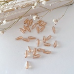20pcs ＊ ドロップ ガラス ロングビーズ （シャンパンベージュ）（0128）
