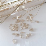 30pcs ＊ ドロップ ガラス ロングビーズ （ベージュ）（0128-a）