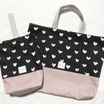 ハート柄●レッスンバッグ／上履き袋