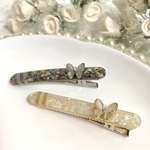 🦋バタフライとシェルのヘアクリップ🦋 ヘアクリップ バタフライ 蝶 シェル ナチュラル シンプル 上品 大人可愛い 入園 入学 卒園 卒業 結婚式