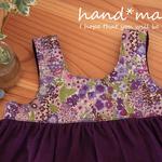 awa様オーダー・ノースリブワンピ80・紫・リバティ