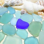 海辺の輝き　ブルー系色中型サイズ徳盛カケラクラス（シーグラス）   