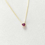 ロードライトガーネットのファセットカットハート(5mm)ネックレス