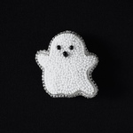 ビーズ刺繍のおばけちゃんブローチ no.2