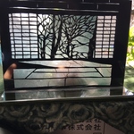 切り絵アート　桂離宮　笑意軒の障子越し
