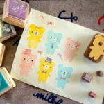 着せ替えくまちゃんセット 消しゴムはんこ