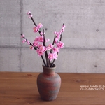 ◆粘土のお花◆　桃　壺　U638