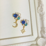 夜空ピアス&イヤーカフ