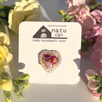 カラフルストックのビジューリング ♡ハートデザイン♡ 自家製ストックのドライフラワー使用　ピンク×クリアが美しい　バレンタインにも☺︎