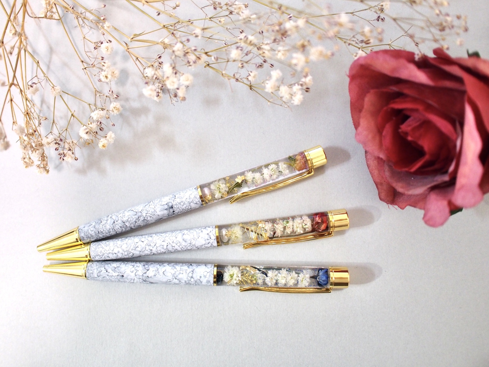 little woods ハーバリウムボールペン【ミニ薔薇】【ハー