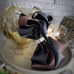 ラヴィ バナナクリップ ブラウン&ブラック　ラインストーン付