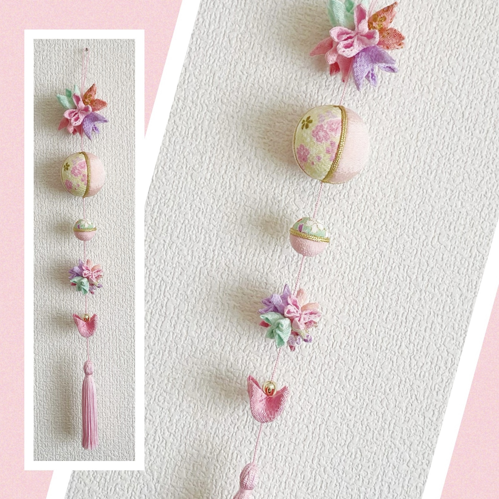 可愛いつるし雛 No.160 壁掛けタイプ・ひな祭り・桃の節句・正絹つるし飾り