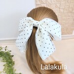 (sale)大きめドットリボンのヘアクリップ
