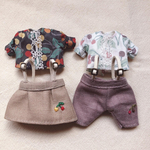 刺繍吊りパンツとスカートのお洋服セット