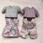フリルサロペとエプロンワンピのお洋服セット