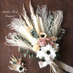 🍀m様オーダー専用ページです🍀　　ウェディングブーケ　ブライダルブーケ　前撮りブーケ　フォトウェディング　ドライフラワーブーケ　アネモネ　パンパスグラス