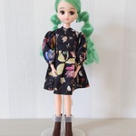 リカちゃん服  送料無料  リバティプリント長袖ワンピース