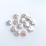  【2粒】淡水パール　フラワー　ホワイト　約9.5-10*2.5-3mm