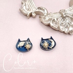 猫シリーズ🐈‍⬛宇宙猫🌍ピアス/イヤリング