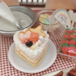ミニチュア　フェイクスイーツ　ハートのくまちゃんゆめカワケーキ