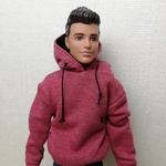 1/6人形用服
フード付きスウェットシャツ
バービーケンサイズ